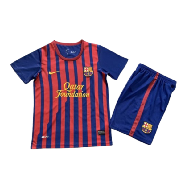 Barcelona 11-12 Home Retro Kids Kits Children Shirt Football Jersey
