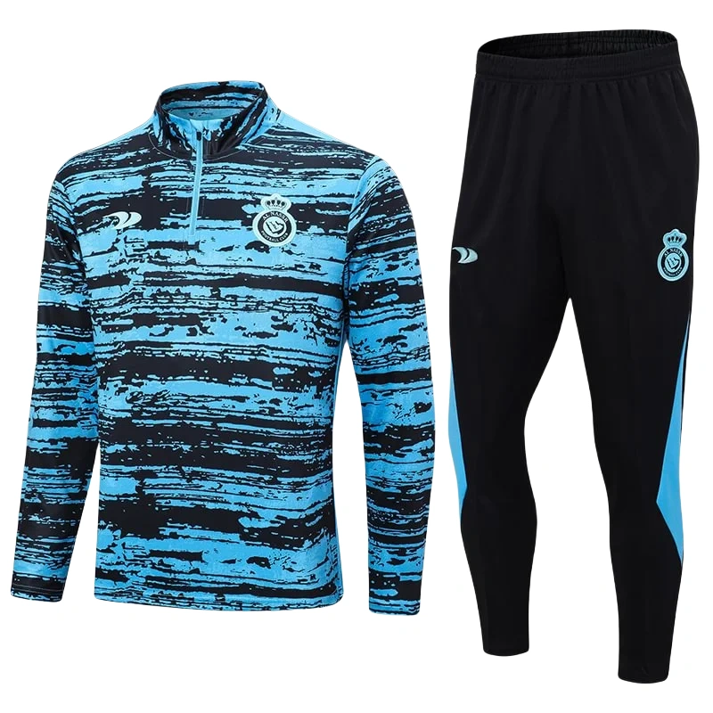 04c9b08077.webp Al-Nassr Half-Pull Training Suit Blue Black Football Shirt 24-25 - Image 1
