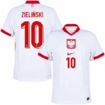 Poland Nation Home Zieli¨½ski 10 Shirt Euro 2024-2025 Fan / Player version  Size£ºS-2XL Non-Customize