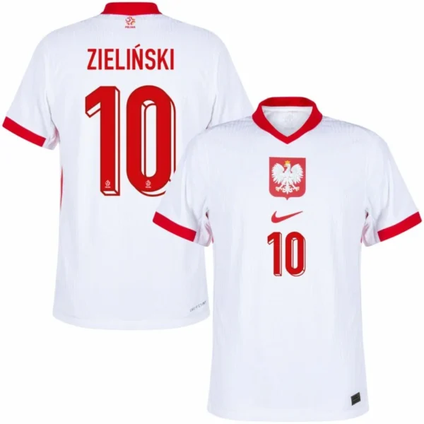 Poland Nation Home Zieli¨½ski 10 Shirt Euro 2024-2025 Fan / Player version  Size£ºS-2XL Non-Customize