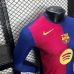 24-25 Barcelona Home Soccer Jersey Player Edition Long Sleeve - Image 9