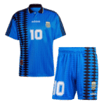 Retro Argentina Nation Jersey #10 Away Soccer Uniform Kids And Adult Kit 1994
