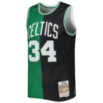 Men's Boston Celtics Paul Pierce Black/Kelly Green Hardwood Classics 2007-08 Split Swingman Jersey - Image 3