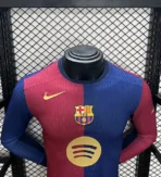 24-25 Barcelona Home Soccer Jersey Player Edition Long Sleeve - Image 8