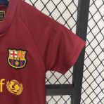Barcelona 08-09 Home Retro Kids Kits Football Jersey - Image 9