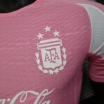 Argentina Pink Shirt Player Edition Soccer Jersey 2025 - Image 4