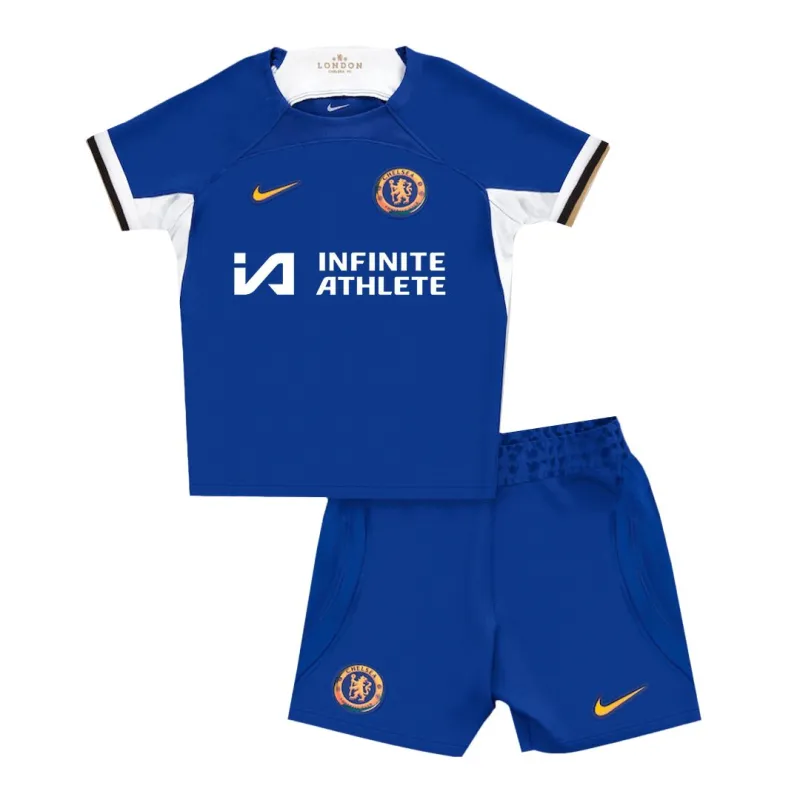 5f8f67a33b.webp Kids Chelsea Home Kit Jersey+Short 2023-24 - Image 1