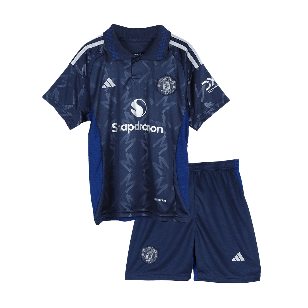 61c8db294f.png 24-25 Manchester United Away Kids Jersey+Shorts - Image 1