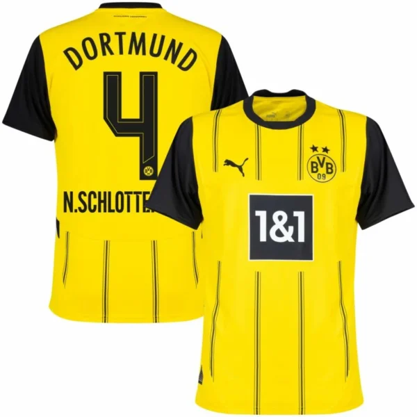 Borussia Dortmund Home N.Schlotterbeck 4 Shirt 2024-2025 Fan version Size£ºS-4XL Non-Customize