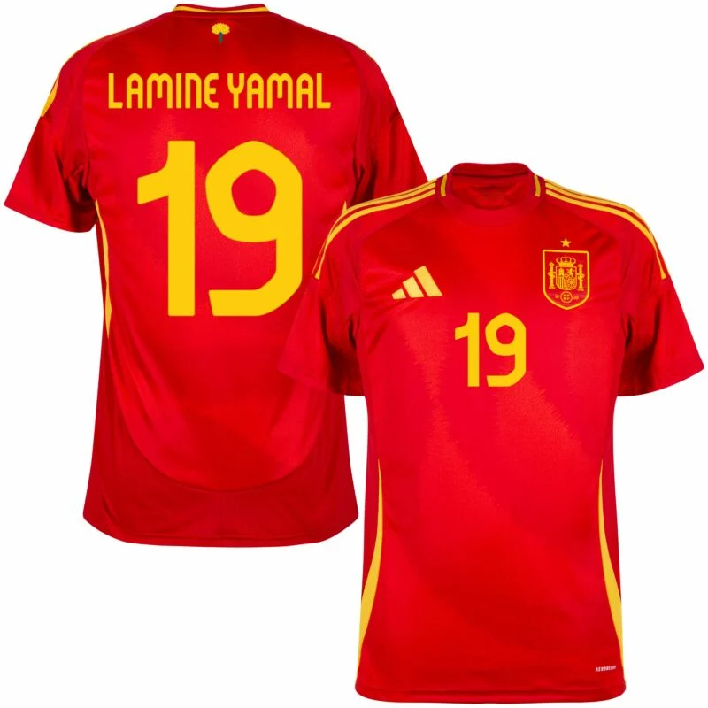 88-13373129e8.webp Spain Home Lamine Yamal 19 Shirt 2024-2025 Fan / Player version Size£ºS-2XL Non-Customize - Image 1