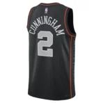 Unisex Detroit Pistons Cade Cunningham Black 2023-24 Swingman Jersey - City Edition - Image 3