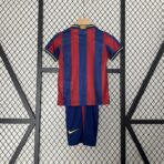 Barcelona Home 09-10 Retro Kids Kits Children Shirt Football Jersey - Image 3