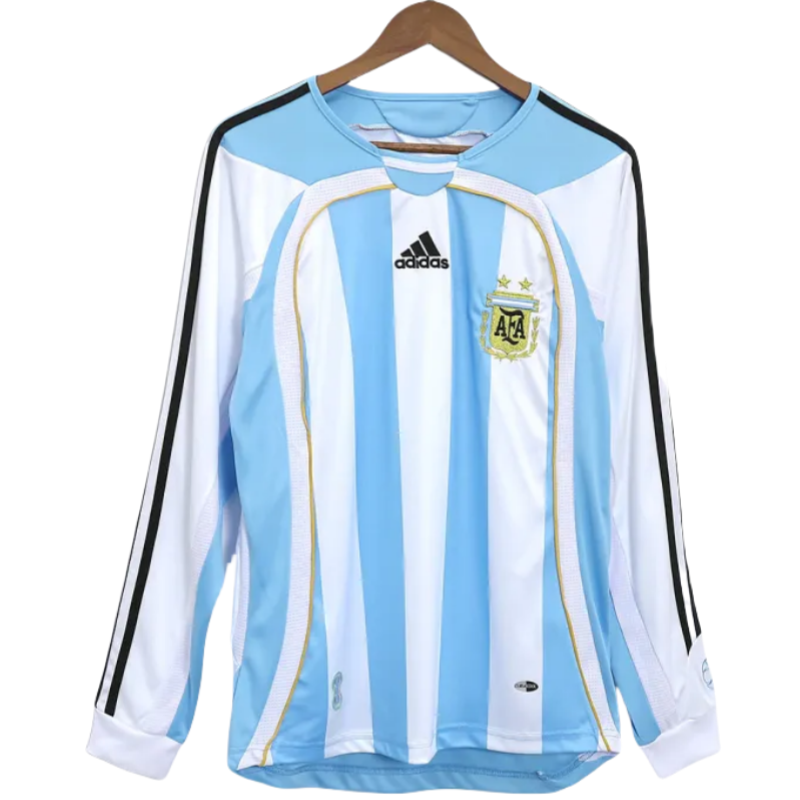 90def0dc1a.png Retro Argentina World Cup 2006 Home Long Sleeve Jersey - Image 1