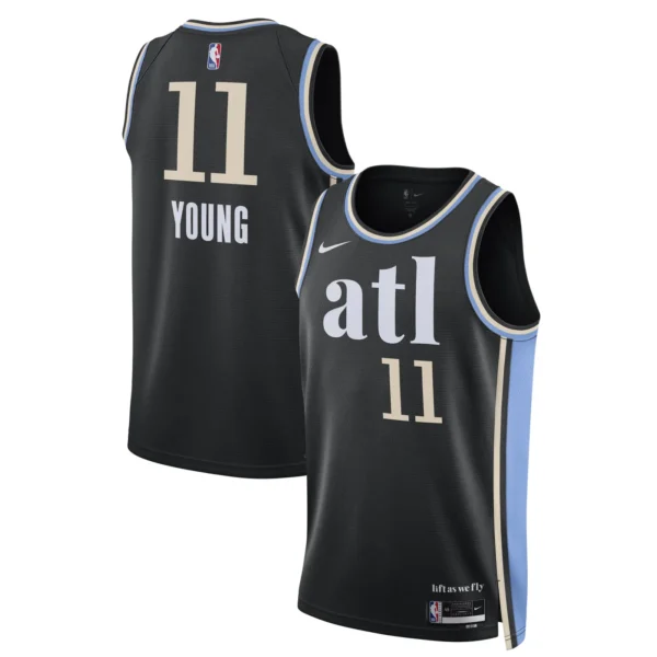 Unisex Atlanta Hawks Trae Young Black 2023-24 Swingman Jersey - City Edition