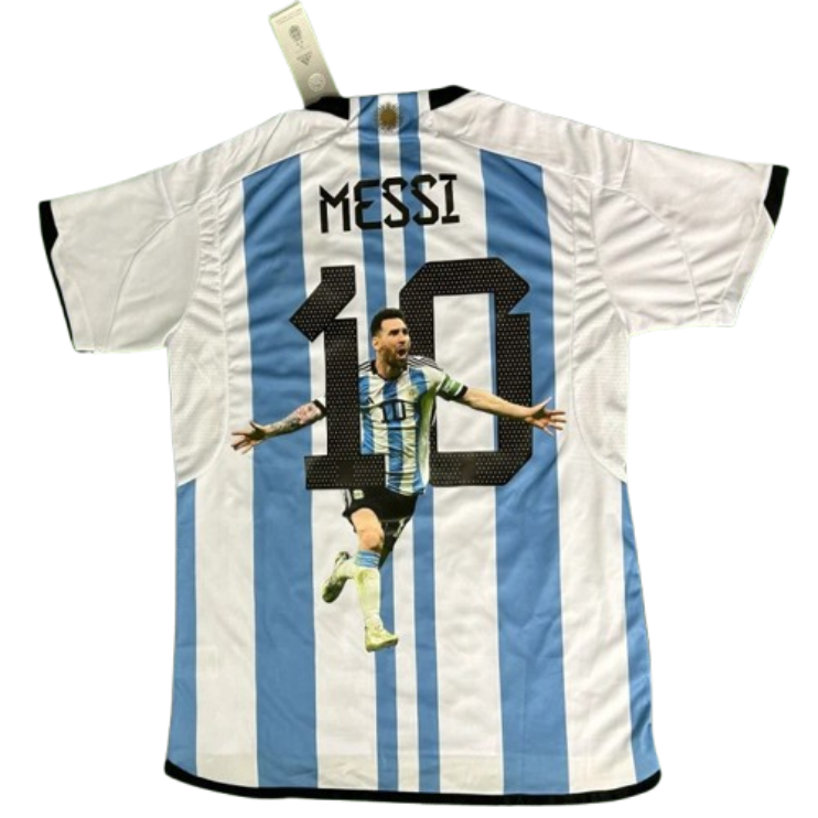 ae8edc8b58.png 2022 Nation Argentina World Cup Champion Messi #10 First Anniversary Special Edition Soccer Jersey - Image 1