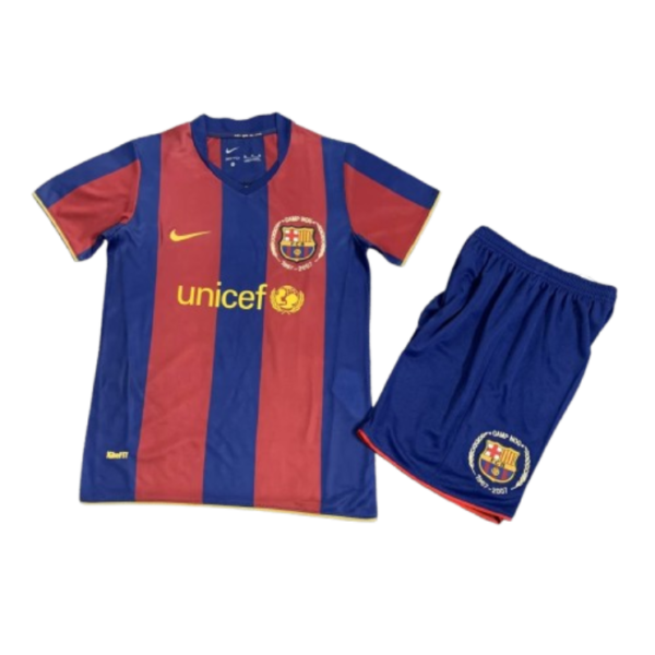 Barcelona 07-08 Home Retro Kids Kits Children Sets Football Jersey
