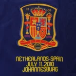 2010 Spain Nation Retro Soccer Jersey Away Long Sleeve Replica World Cup - Image 3