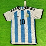 2022 Nation Argentina World Cup Champion Messi #10 First Anniversary Special Edition Soccer Jersey - Image 3