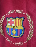 Barcelona Retro Nike Men Home Football Long Sleeve Shirt 2007-08 - Image 2