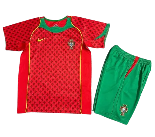 d10b07c2f7.webp Kids Portugal Home Retro Jersey UEFA Euro Cup 2004 - Image 1