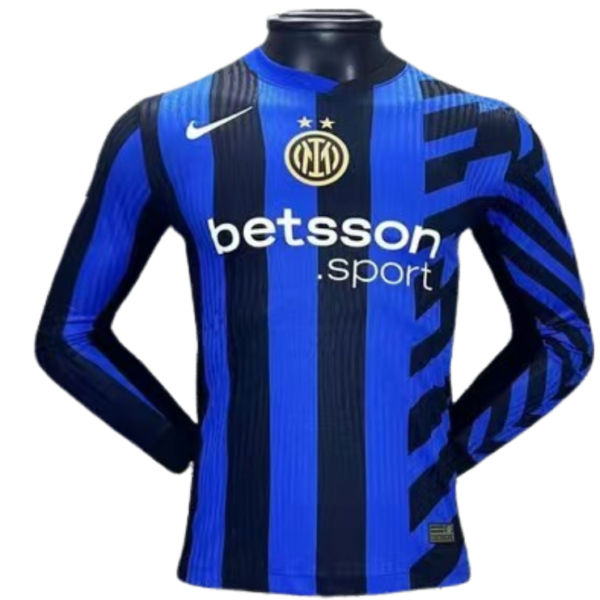 24-25 Inter Milan Home Long Sleeve Kit Player Version Shirt Soccer Jersey