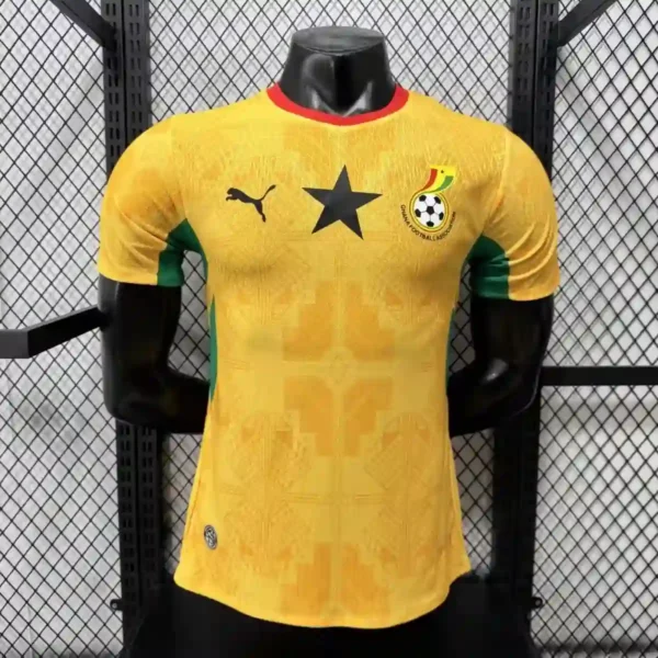 26-27 players Ghana short sleeved yellow away top jersey casual sports football breathable customization