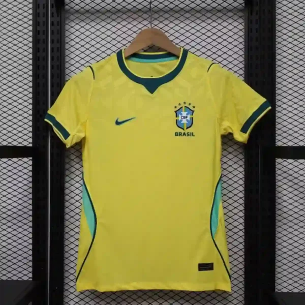 Player 26-27 World Cup Brazil home jersey short sleeved football quick drying casual top custom women's clothing